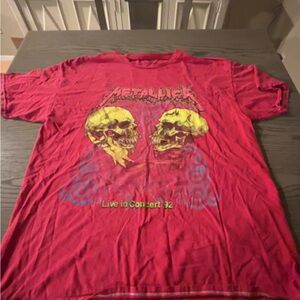 1992 Metallica Tour T-Shirt – Red, Yellow Double Skull Graphic